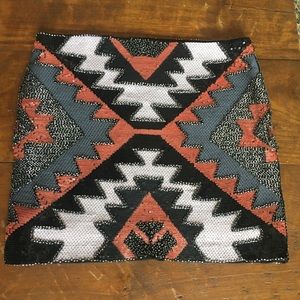 English Rose Sequin Mini Skirt